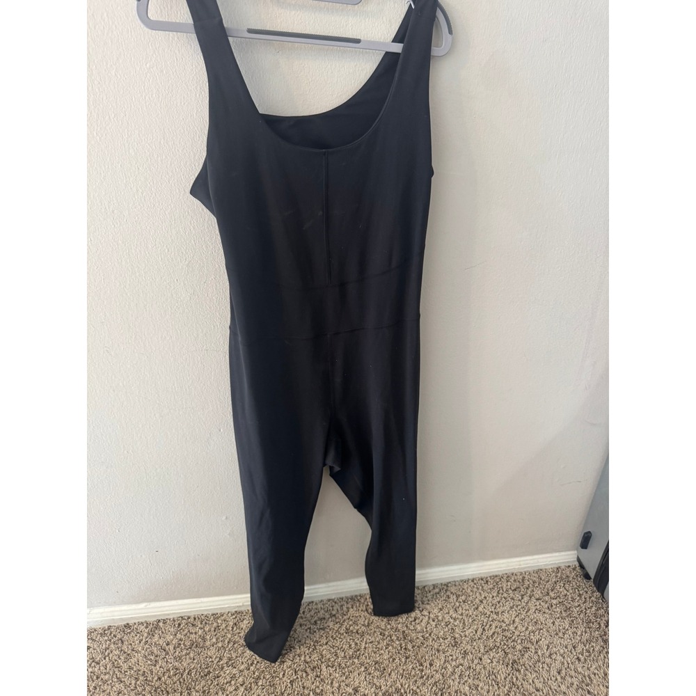 Fabletics Womens XL Black Athletic Jumpsuit Open Back Yoga Bodysuit One Piece